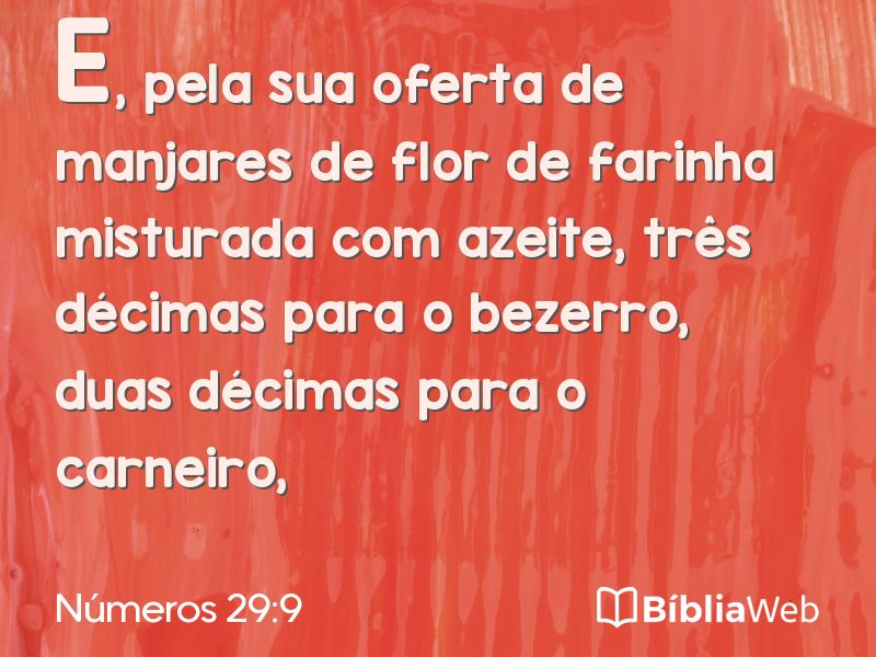Números 29:9 em imagem para compartilhar