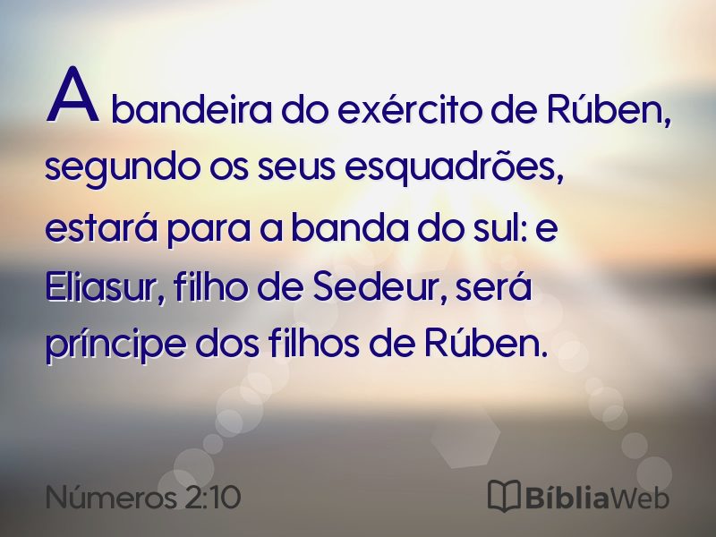 Números 2:10 em imagem para compartilhar
