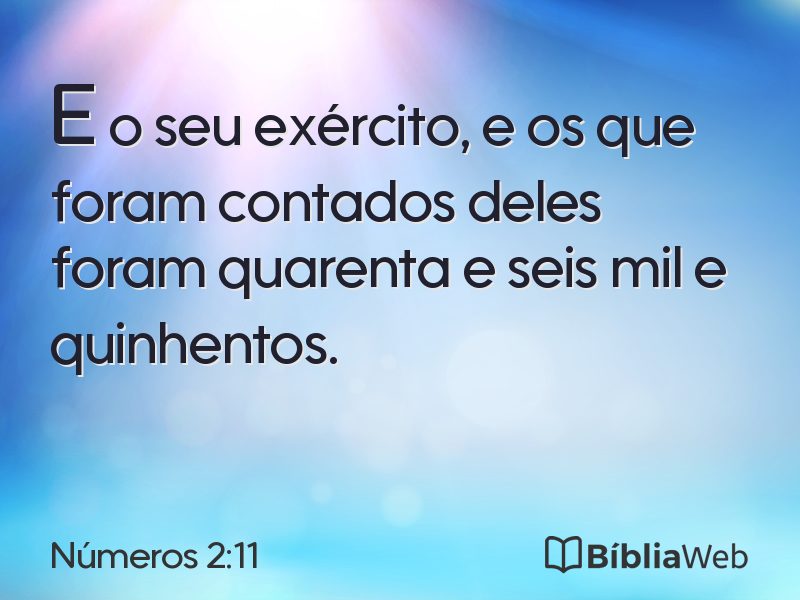 Números 2:11 em imagem para compartilhar