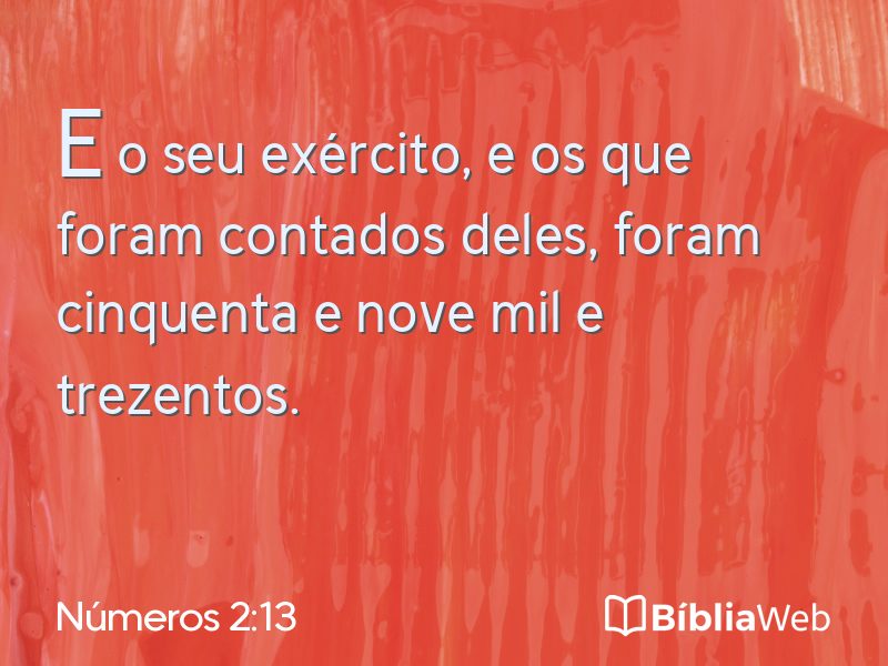 Números 2:13 em imagem para compartilhar