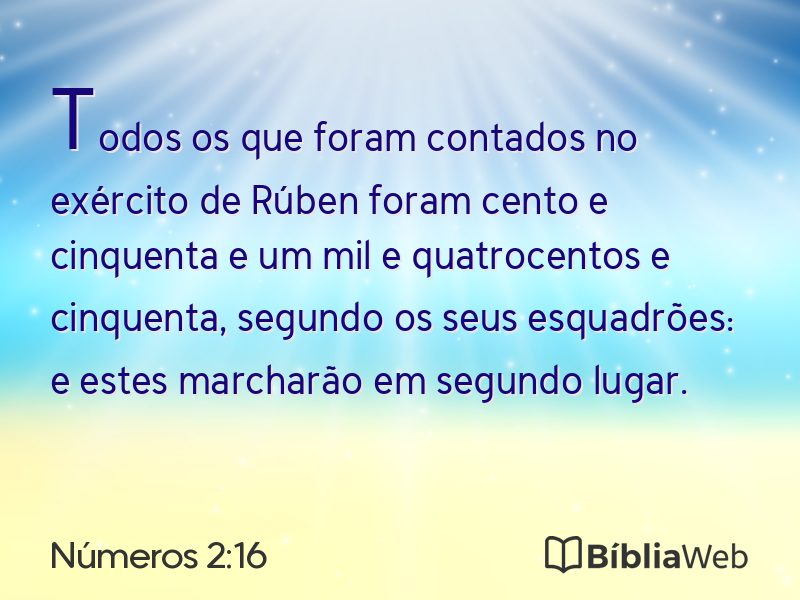 Números 2:16 em imagem para compartilhar