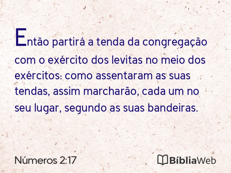Números 2:17 em imagem para compartilhar