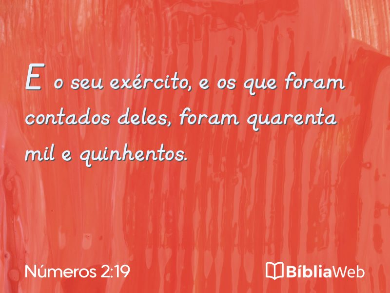 Números 2:19 em imagem para compartilhar