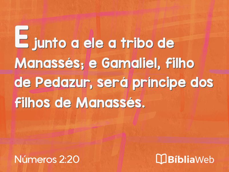 Números 2:20 em imagem para compartilhar
