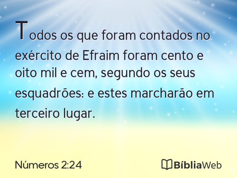 Números 2:24 em imagem para compartilhar