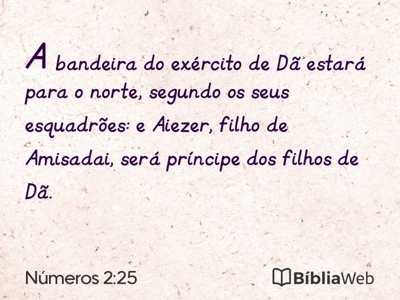Números 2:25 em imagem para compartilhar