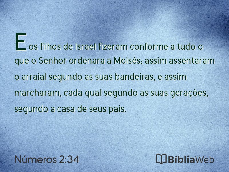 Números 2:34 em imagem para compartilhar