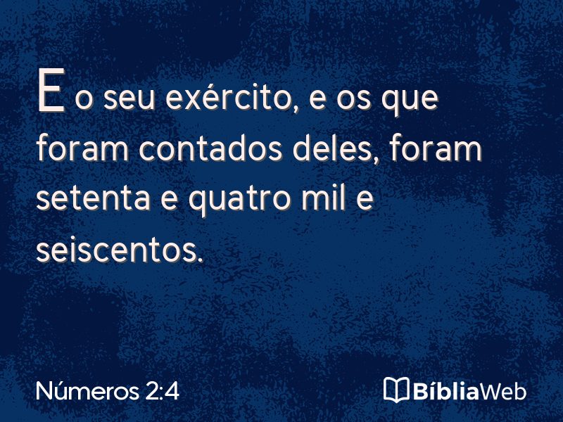 Números 2:4 em imagem para compartilhar