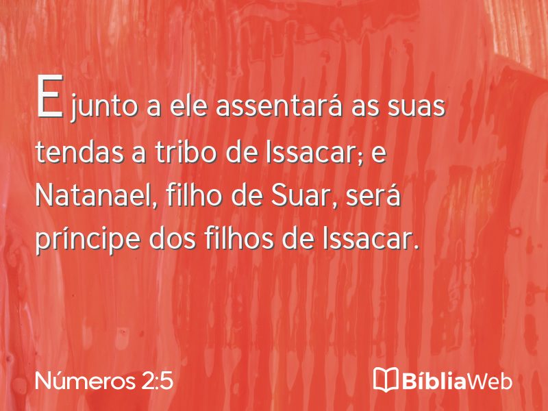 Números 2:5 em imagem para compartilhar