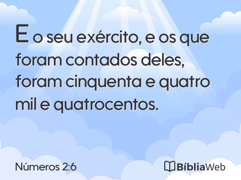 Números 2:6 em imagem para compartilhar