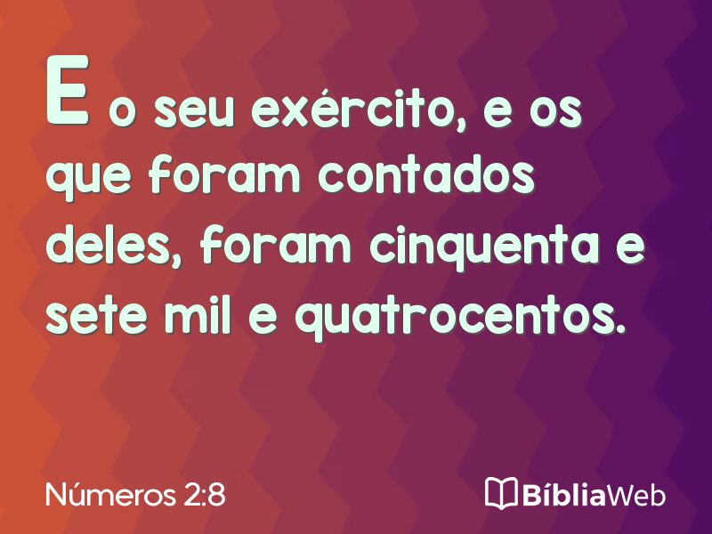 Números 2:8 em imagem para compartilhar