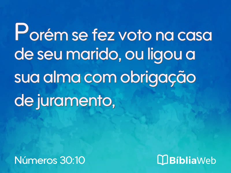 Números 30:10 em imagem para compartilhar