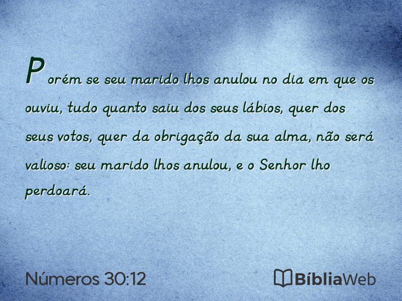 Números 30:12 em imagem para compartilhar