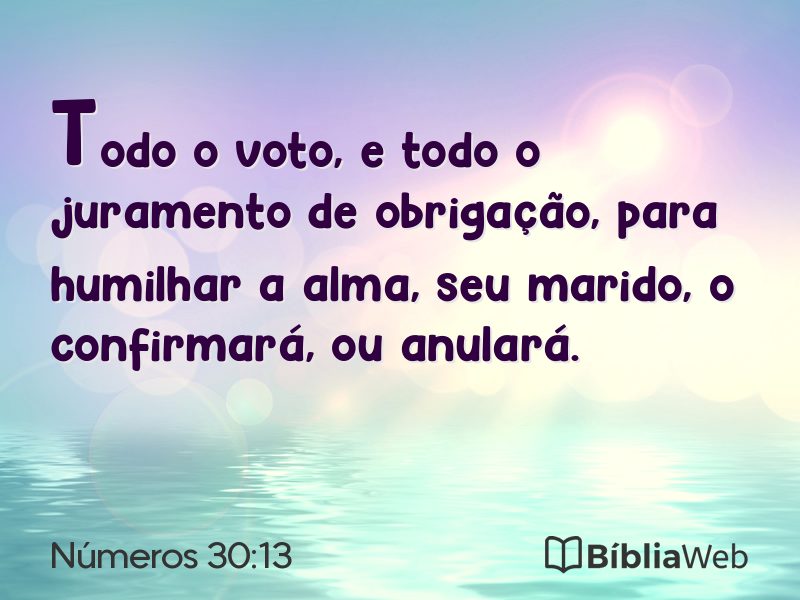 Números 30:13 em imagem para compartilhar