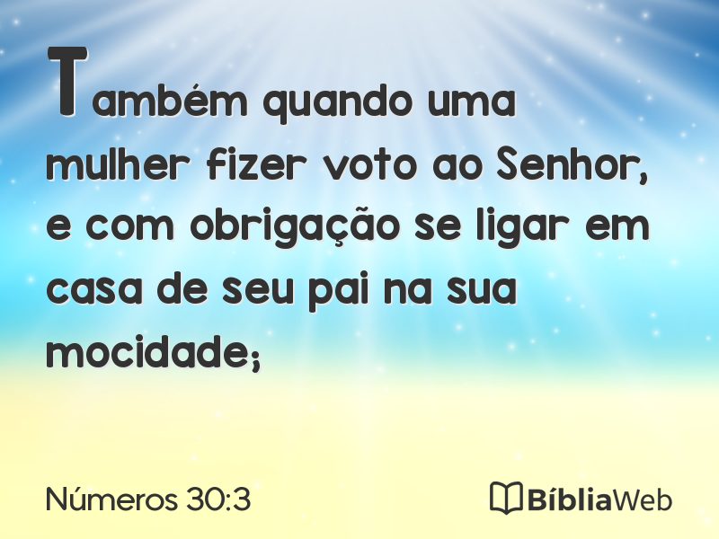Números 30:3 em imagem para compartilhar