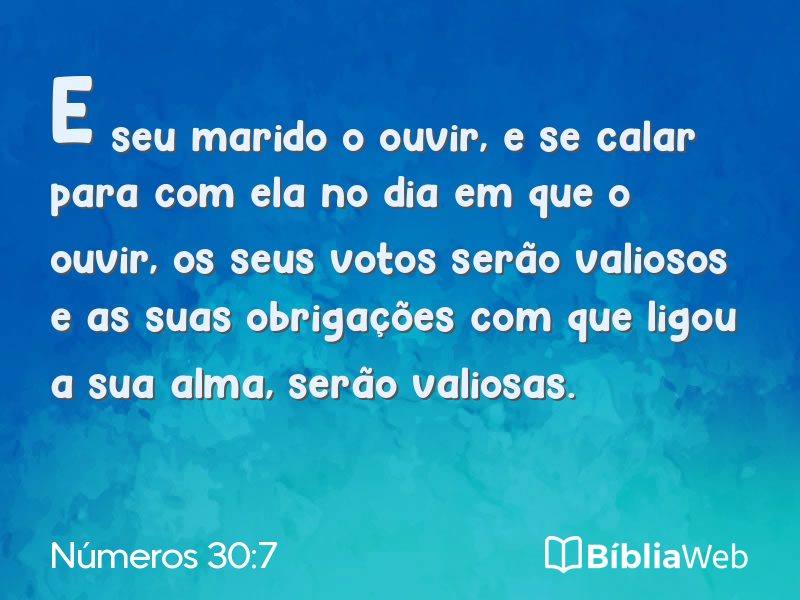 Números 30:7 em imagem para compartilhar
