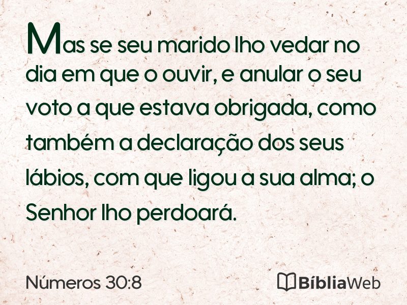 Números 30:8 em imagem para compartilhar