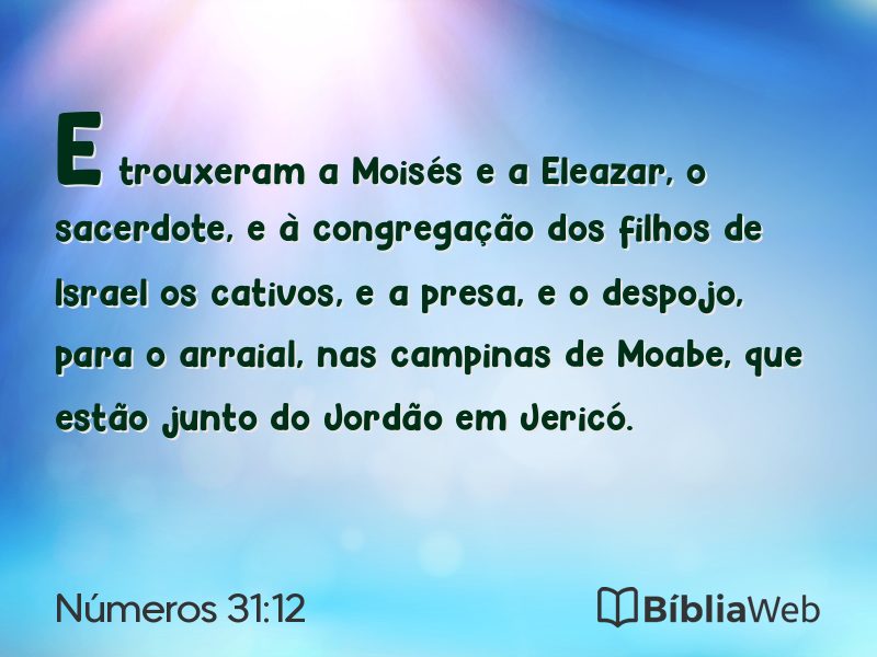 Números 31:12 em imagem para compartilhar