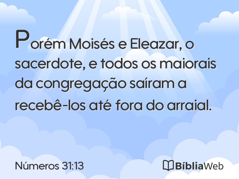 Números 31:13 em imagem para compartilhar