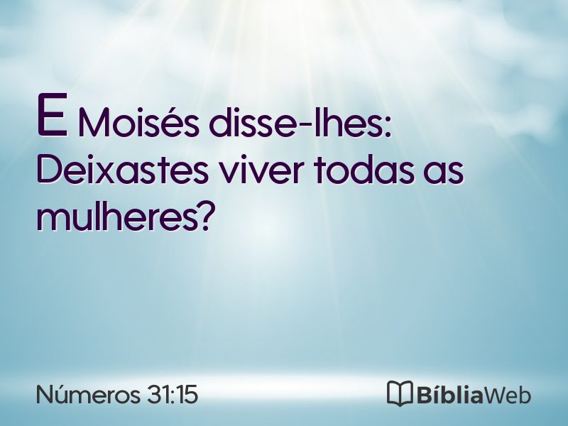 Números 31:15 em imagem para compartilhar
