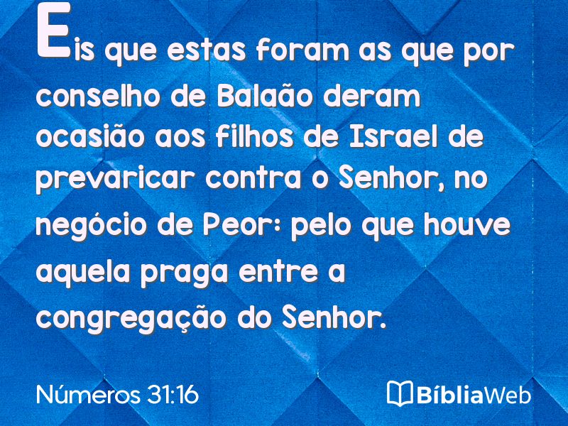 Números 31:16 em imagem para compartilhar