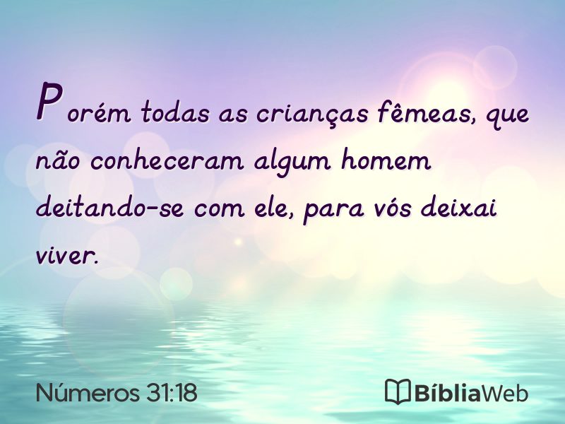 Números 31:18 em imagem para compartilhar