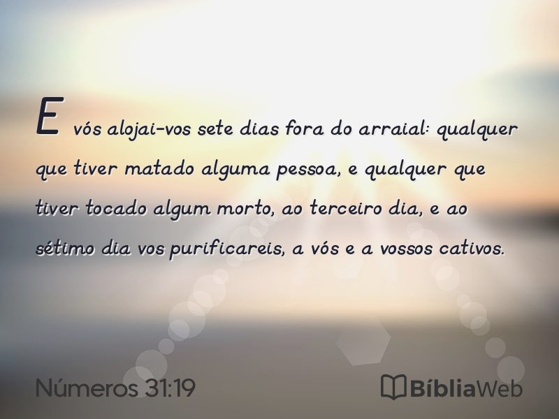 Números 31:19 em imagem para compartilhar