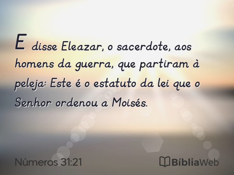 Números 31:21 em imagem para compartilhar