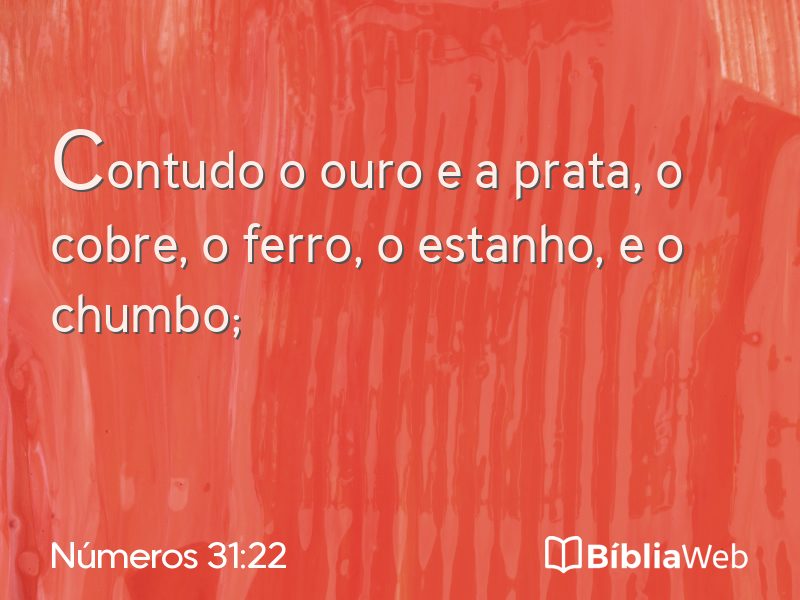 Números 31:22 em imagem para compartilhar