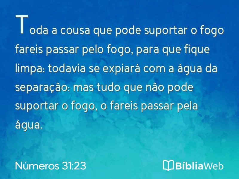 Números 31:23 em imagem para compartilhar