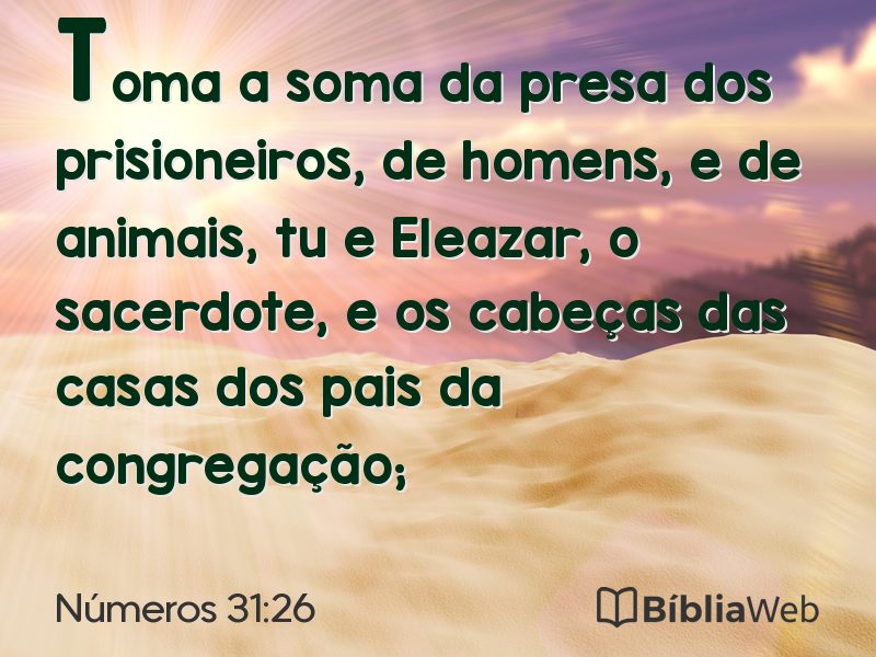 Números 31:26 em imagem para compartilhar