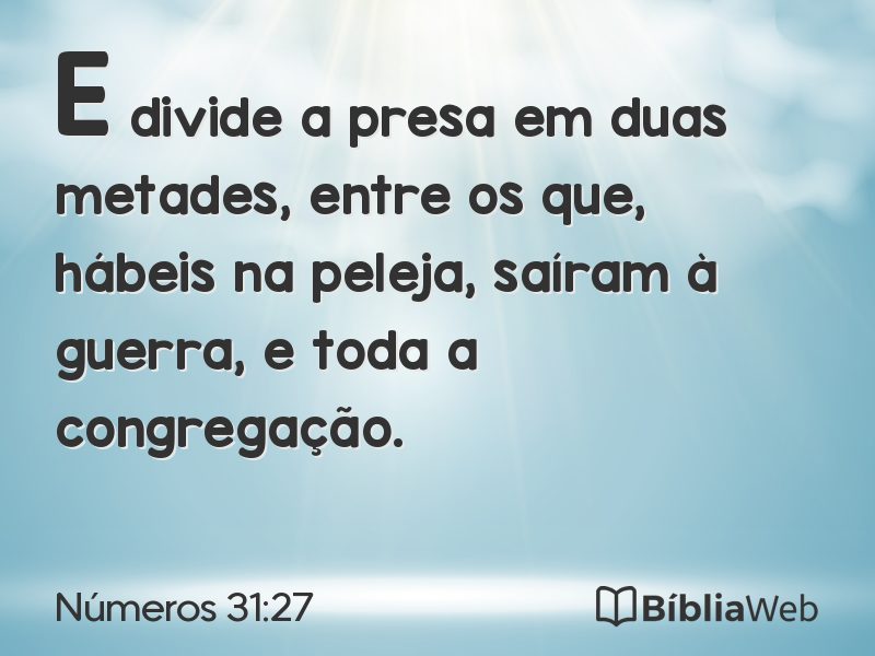 Números 31:27 em imagem para compartilhar