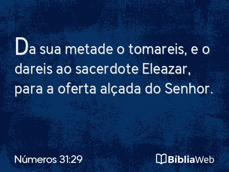 Números 31:29 em imagem para compartilhar