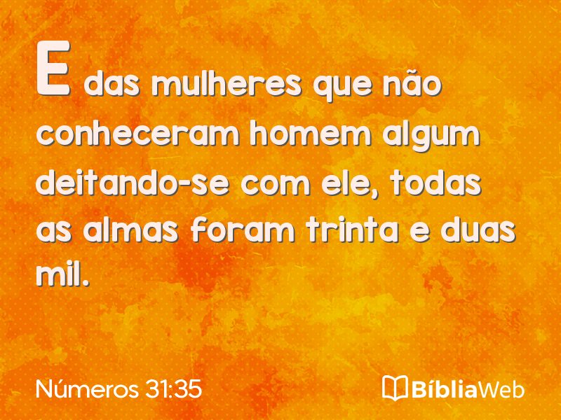 Números 31:35 em imagem para compartilhar