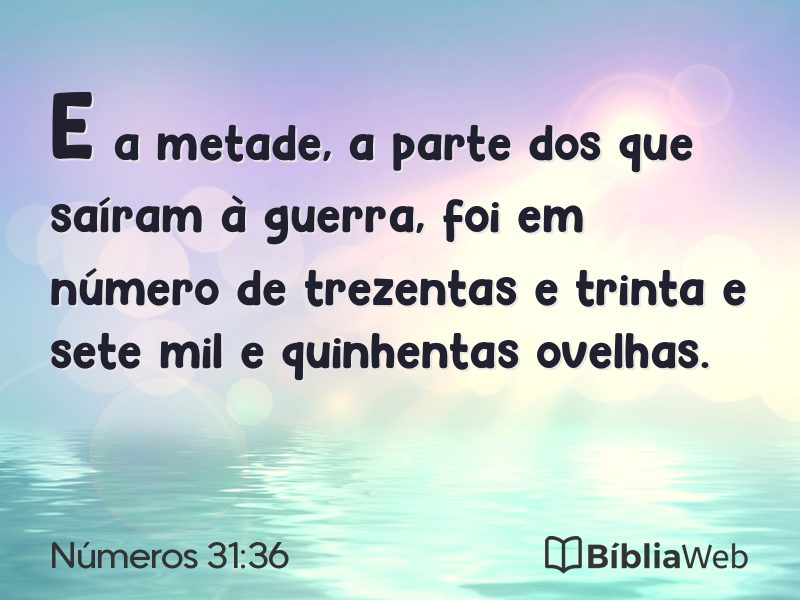 Números 31:36 em imagem para compartilhar