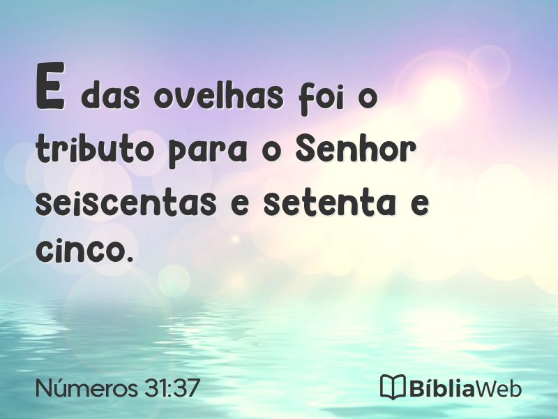 Números 31:37 em imagem para compartilhar