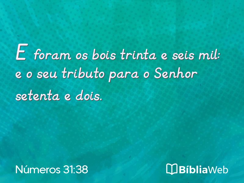 Números 31:38 em imagem para compartilhar