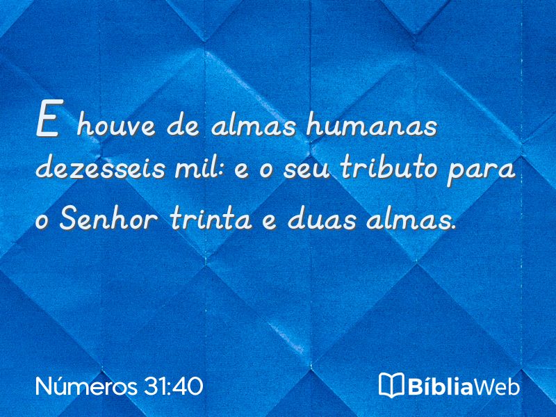 Números 31:40 em imagem para compartilhar