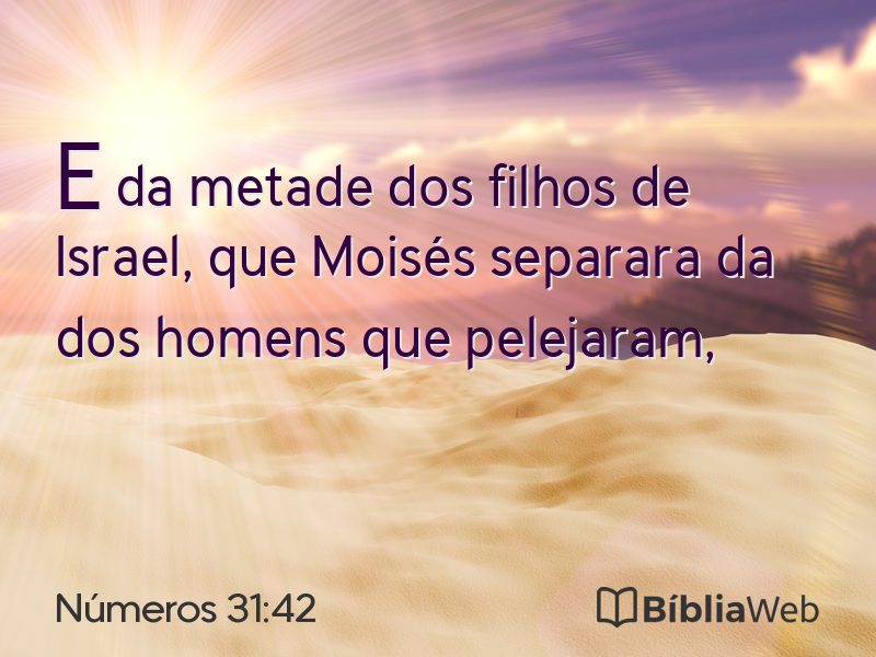 Números 31:42 em imagem para compartilhar