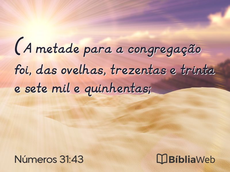 Números 31:43 em imagem para compartilhar