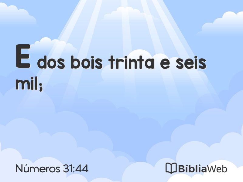 Números 31:44 em imagem para compartilhar
