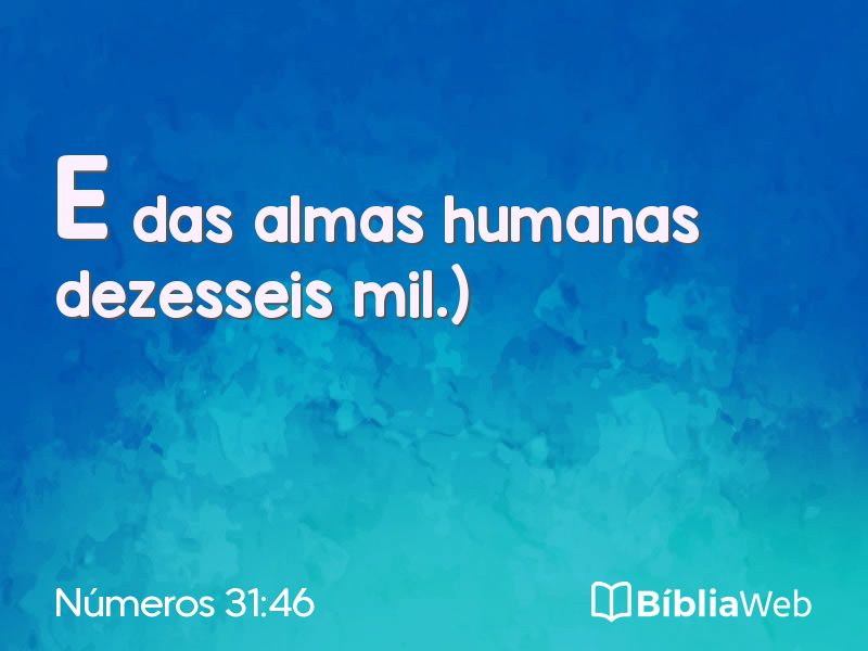 Números 31:46 em imagem para compartilhar