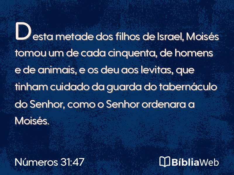Números 31:47 em imagem para compartilhar