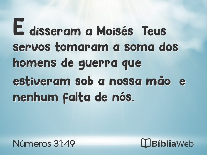 Números 31:49 em imagem para compartilhar