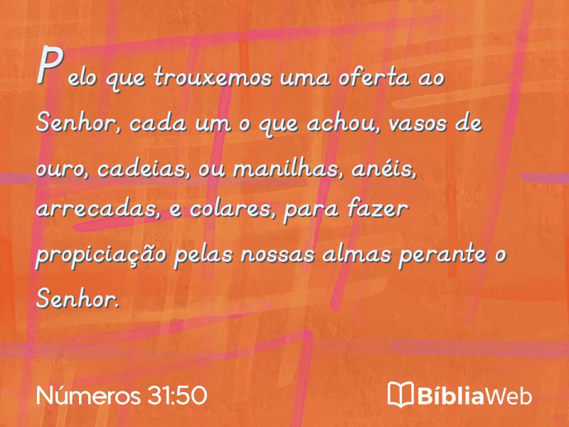 Números 31:50 em imagem para compartilhar