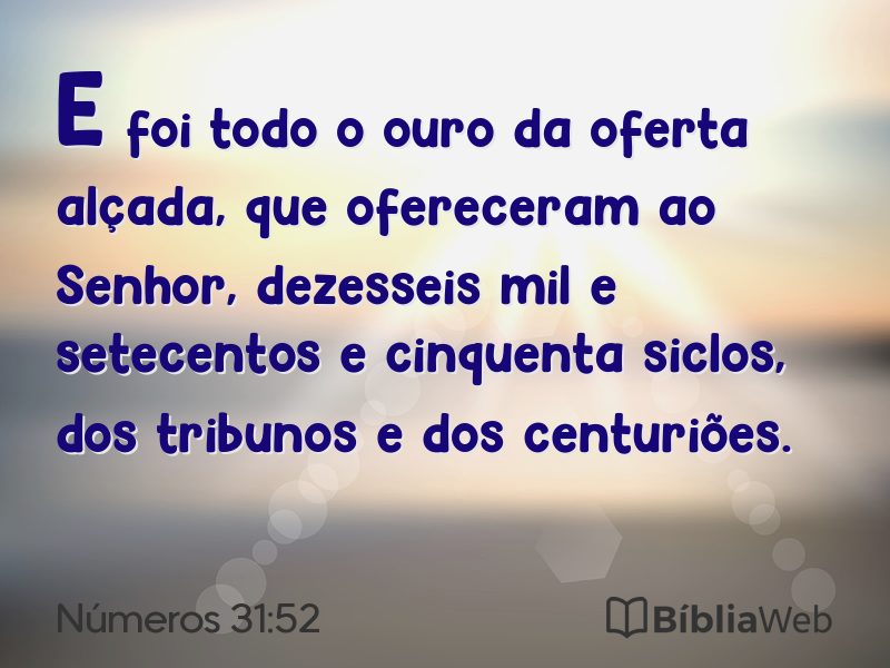 Números 31:52 em imagem para compartilhar
