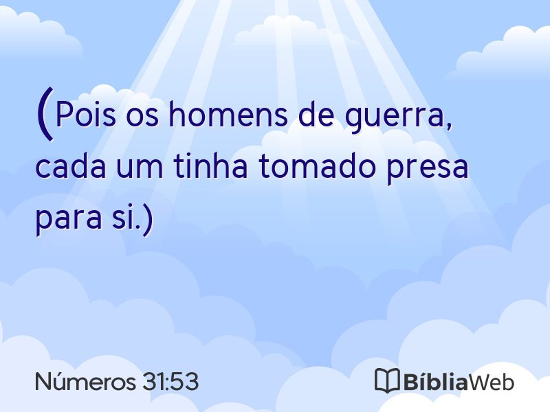 Números 31:53 em imagem para compartilhar