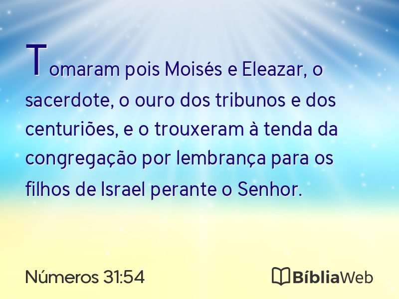 Números 31:54 em imagem para compartilhar