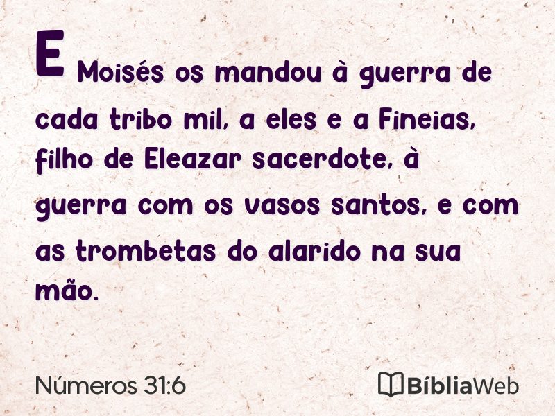 Números 31:6 em imagem para compartilhar