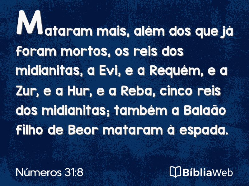 Números 31:8 em imagem para compartilhar